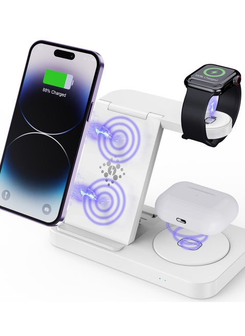 4 In 1 Charging Station,Foldable Fast Wireless Charger Dock Stand For Samsung Android Charging Station Multy Devices For Samsung Galaxy S23 S22 Ultra/S22+/S22/S21/S20/Z Flip 4/Z Fold 4, Galaxy Watch 6