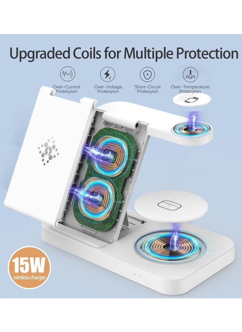 4 In 1 Charging Station,Foldable Fast Wireless Charger Dock Stand For Samsung Android Charging Station Multy Devices For Samsung Galaxy S23 S22 Ultra/S22+/S22/S21/S20/Z Flip 4/Z Fold 4, Galaxy Watch 6