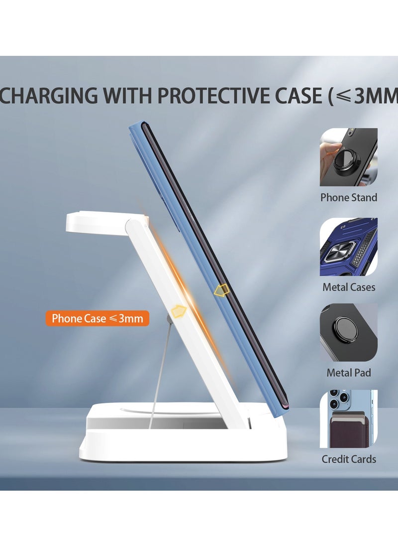 4 In 1 Charging Station,Foldable Fast Wireless Charger Dock Stand For Samsung Android Charging Station Multy Devices For Samsung Galaxy S23 S22 Ultra/S22+/S22/S21/S20/Z Flip 4/Z Fold 4, Galaxy Watch 6