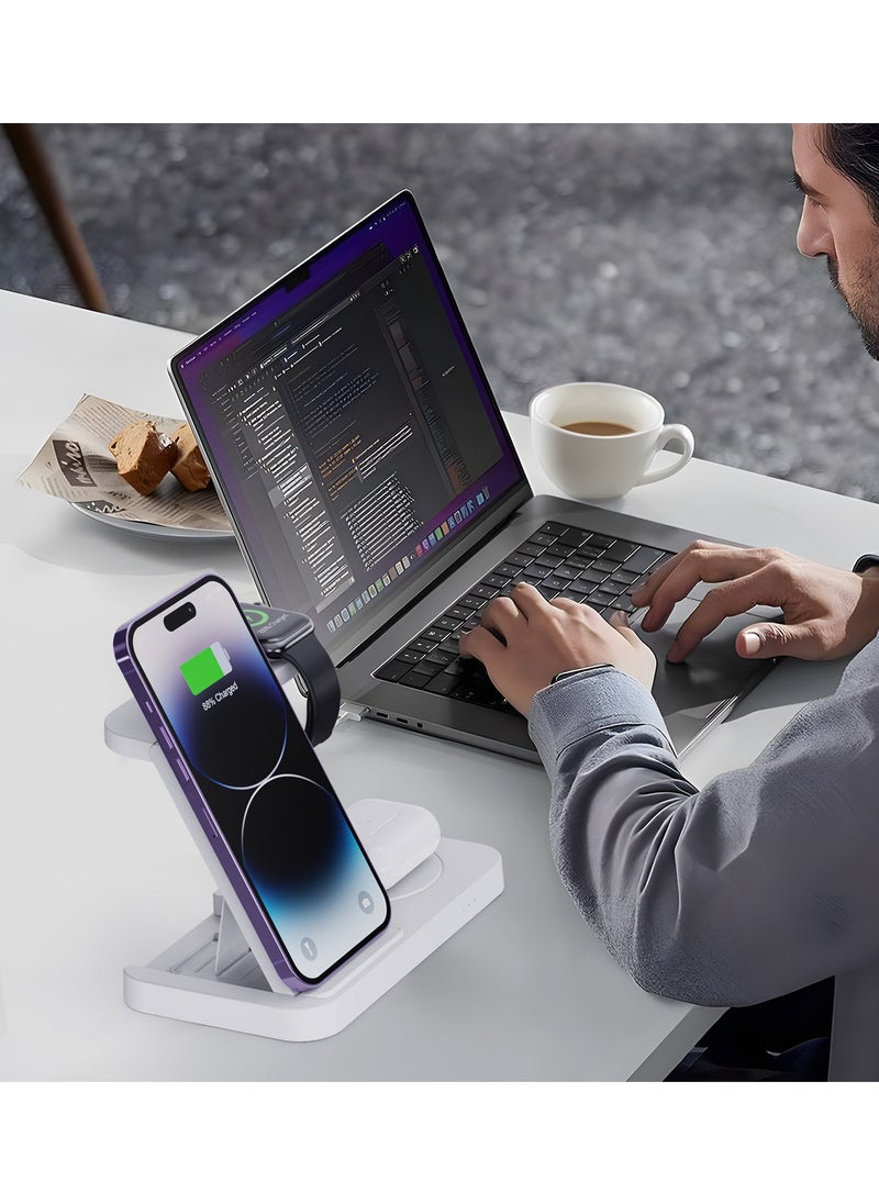 4 In 1 Charging Station,Foldable Fast Wireless Charger Dock Stand For Samsung Android Charging Station Multy Devices For Samsung Galaxy S23 S22 Ultra/S22+/S22/S21/S20/Z Flip 4/Z Fold 4, Galaxy Watch 6