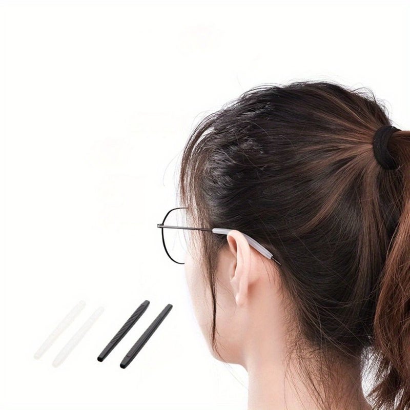 4 Pairs Gray Anti Slip Glasses Leg Covers Comfortable Ear Protective Accessories - Image 5