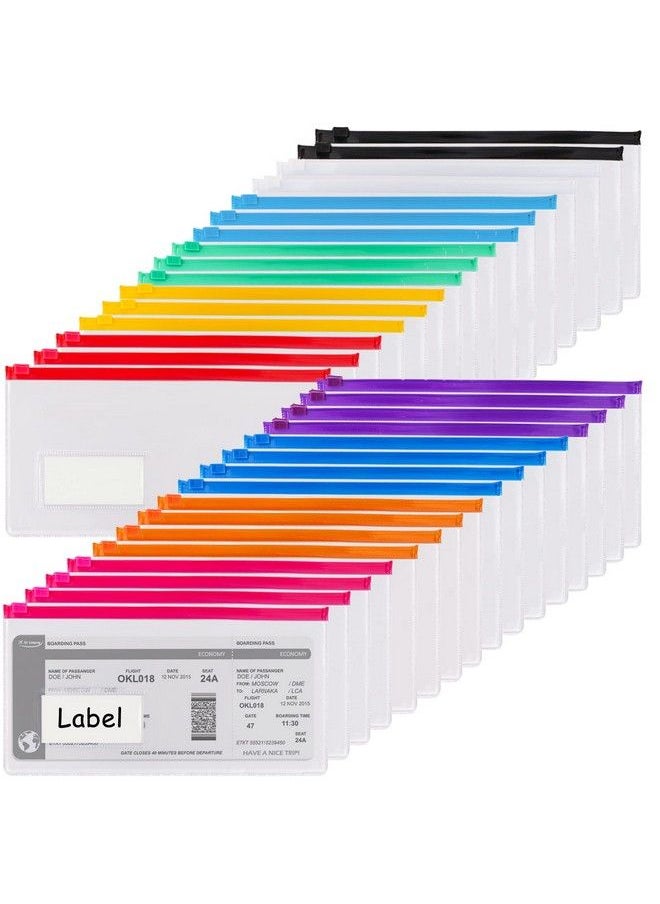 EOOUT 32Pcs Poly Zip Envelope Reusable Envelopes 9 X 4.7 Inches A6 Size 10 Colors For Office Supplies  - Image 1