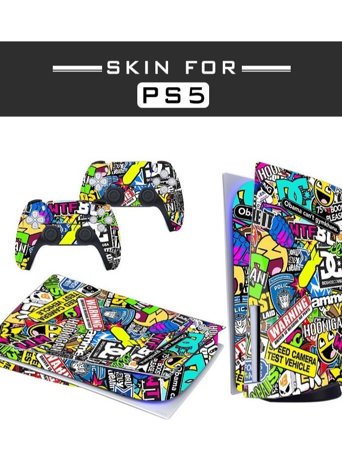 PEI  AN Suitable For Sony PS5 Sticker Optical Drive PS4 Game Console Full Body Sticker Handle Anti Slip Sticker PS5 Film  - Image 1