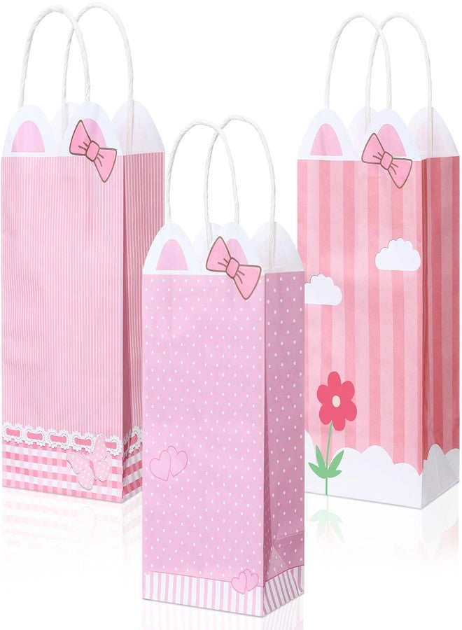 Marspark 24 Pcs Cat Gift Bag Cute Cartoon Pink Bow Themed Party Favors Coquette Bow Tie Flower Goodie Candy Treat Bags with Handles for Princess Kitten Baby Shower Birthday Party Decoration Supplies - Image 1