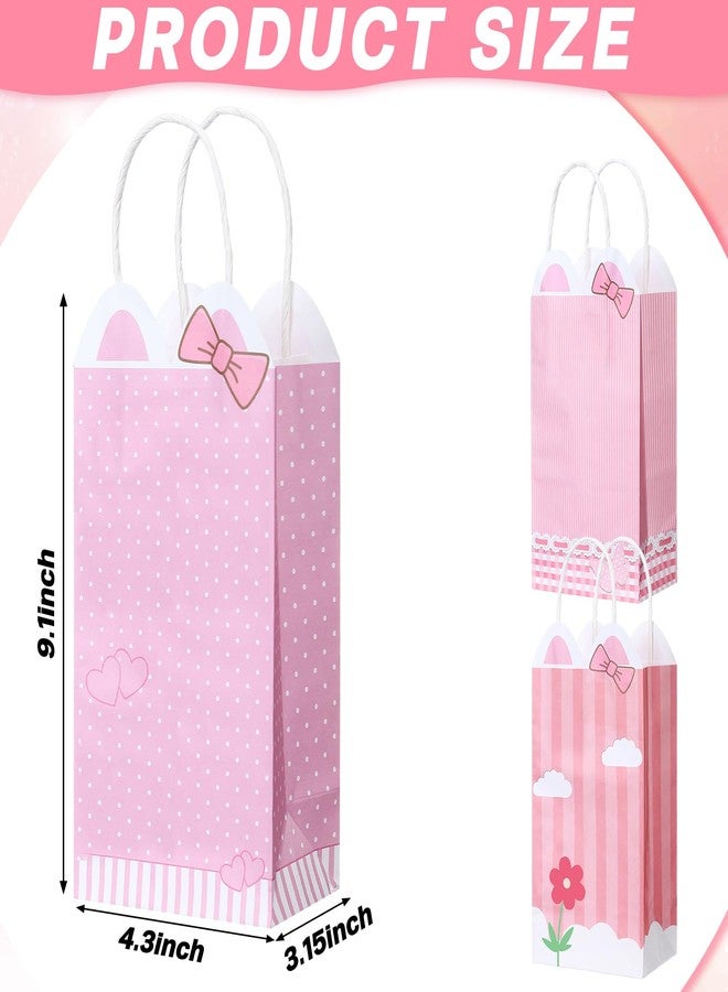 Marspark 24 Pcs Cat Gift Bag Cute Cartoon Pink Bow Themed Party Favors Coquette Bow Tie Flower Goodie Candy Treat Bags with Handles for Princess Kitten Baby Shower Birthday Party Decoration Supplies - Image 3