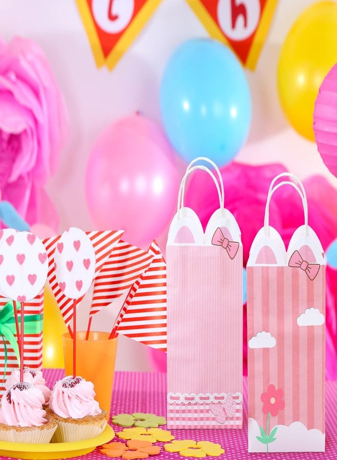 Marspark 24 Pcs Cat Gift Bag Cute Cartoon Pink Bow Themed Party Favors Coquette Bow Tie Flower Goodie Candy Treat Bags with Handles for Princess Kitten Baby Shower Birthday Party Decoration Supplies - Image 4