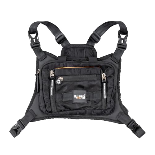 Monkey Troopers Torque Chest Bag, Unisex Harness with Magnetic, Strap Tank Mount, Touch-Sensitive Pocket & Adjustable Fit. Ideal for Biking, Hiking, Travel, Outdoor Adventures(Black) - Image 1