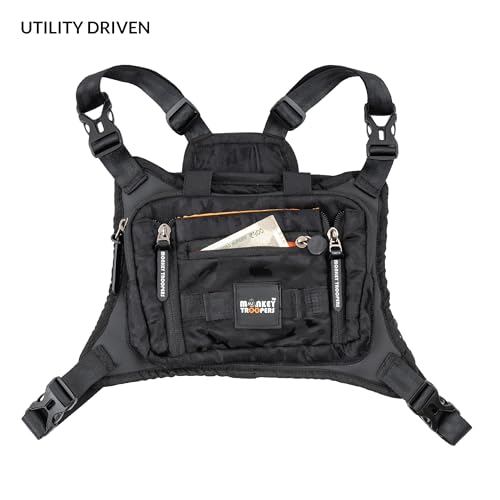Monkey Troopers Torque Chest Bag, Unisex Harness with Magnetic, Strap Tank Mount, Touch-Sensitive Pocket & Adjustable Fit. Ideal for Biking, Hiking, Travel, Outdoor Adventures(Black) - Image 5