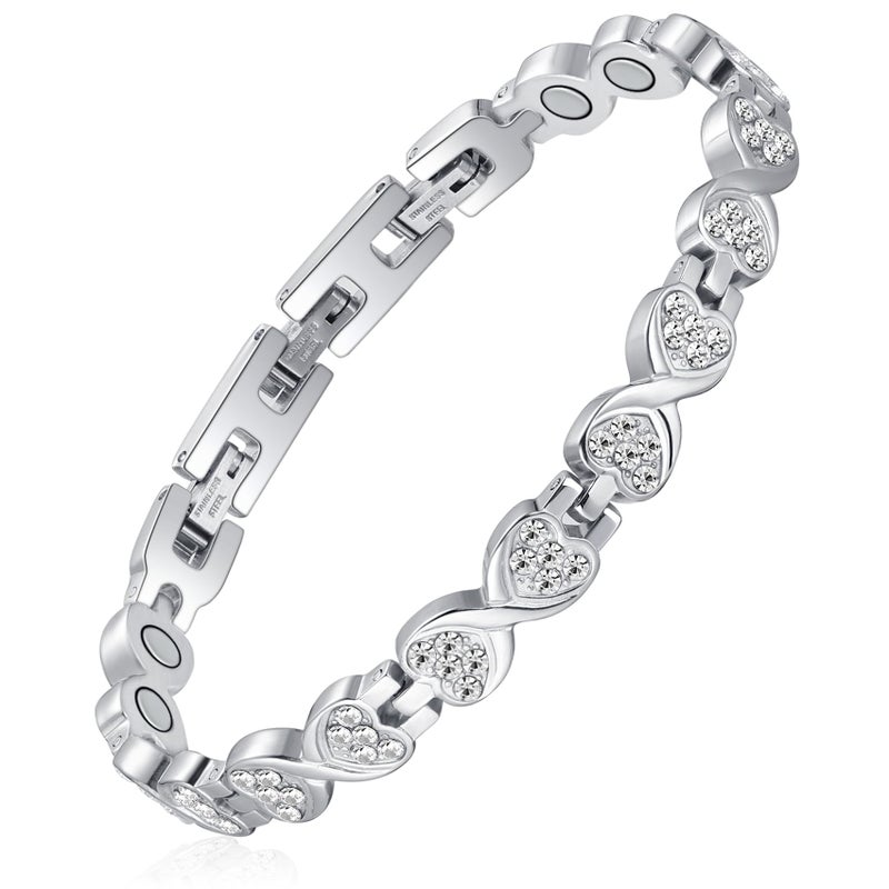 Feraco Ultra Strength Magnetic Bracelets for Women with 3800 Gauss Magnets, Stainless Steel Magnet Bracelet, Adjustable with Sizing Tool - Image 1