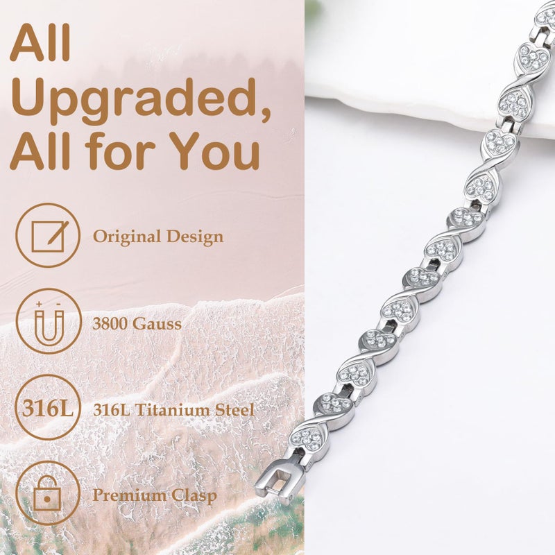 Feraco Ultra Strength Magnetic Bracelets for Women with 3800 Gauss Magnets, Stainless Steel Magnet Bracelet, Adjustable with Sizing Tool - Image 4
