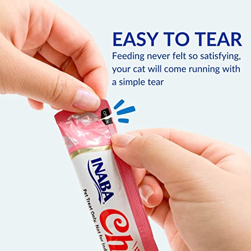 INABA Churu Cat Treats, Grain-Free, Lickable, Squeezable Creamy Purée Cat Treat/Topper with Vitamin E & Taurine, 0.5 Ounces Each Tube, 12 Tubes (4 per Pack), Tuna with Chicken Recipe - Image 3