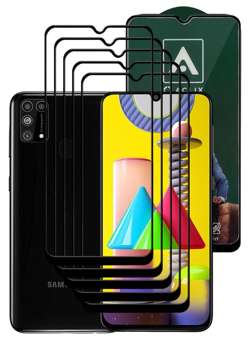 ACLIX 5 Pieces Antistatic ESD Dustproof Premium Quality High Definition Tempered Glass Screen Protector Designed For Samsung Galaxy M31 - Image 1