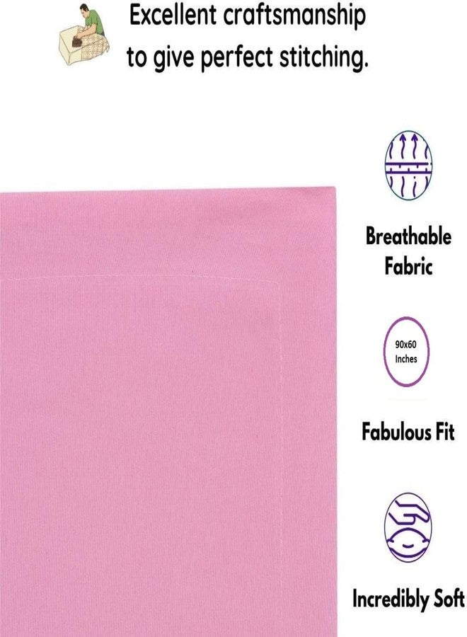 BELVOSTUM Homes 100% Microfiber Plain Solid Bedsheet for Single Bed with 1 Pillow Cover (Solid Pink, Single Bed) - Image 2