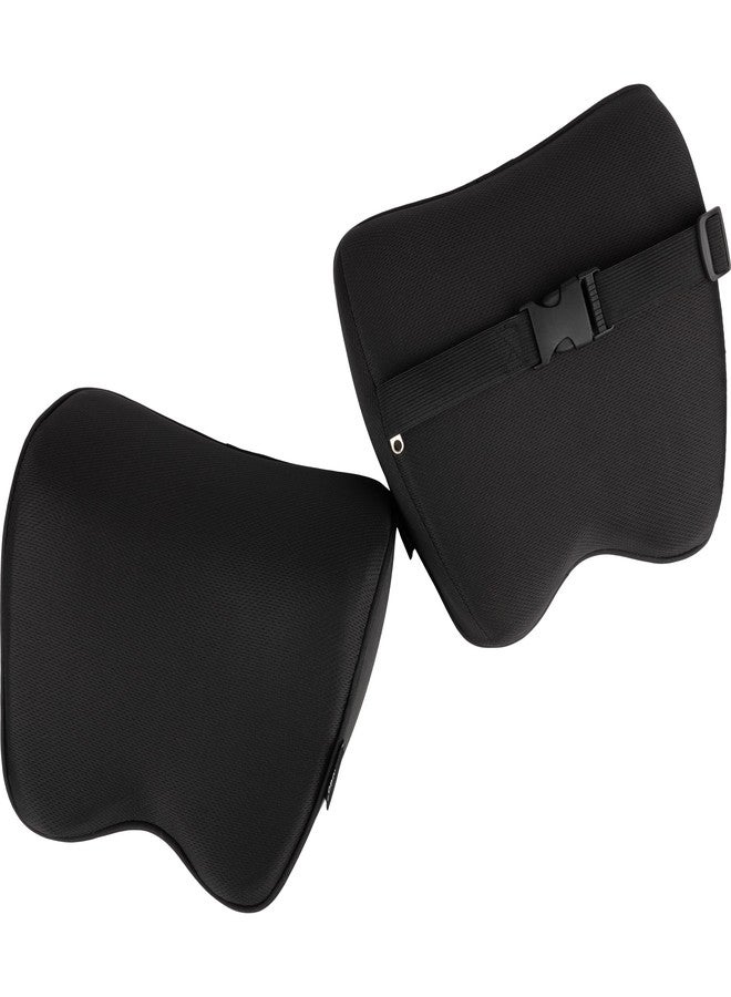 Stalwart Car Headrest Pillow 2-Pack - Breathable Memory Foam Car Neck Pillow Set with Adjustable Straps - Car Pillows for Driving (Black) - Image 1