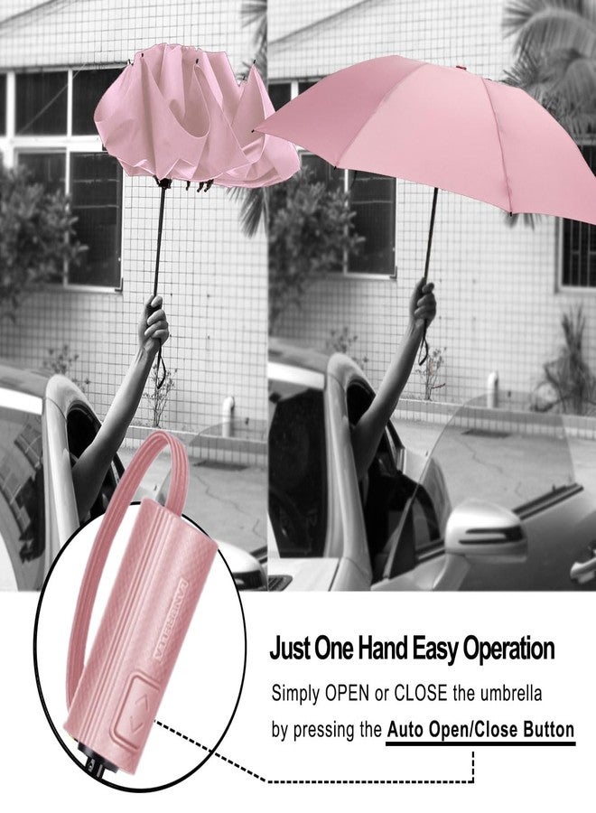 LANBRELLA Umbrella Compact Inverted Folding Umbrellas Auto Open Auto Close - C2.5 Pink - Image 4