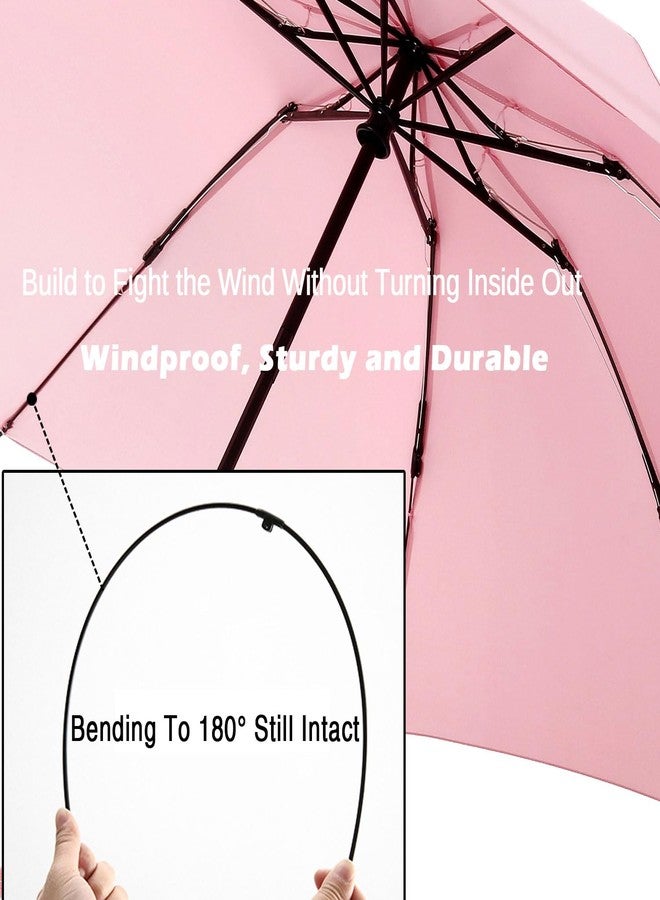 LANBRELLA Umbrella Compact Inverted Folding Umbrellas Auto Open Auto Close - C2.5 Pink - Image 3