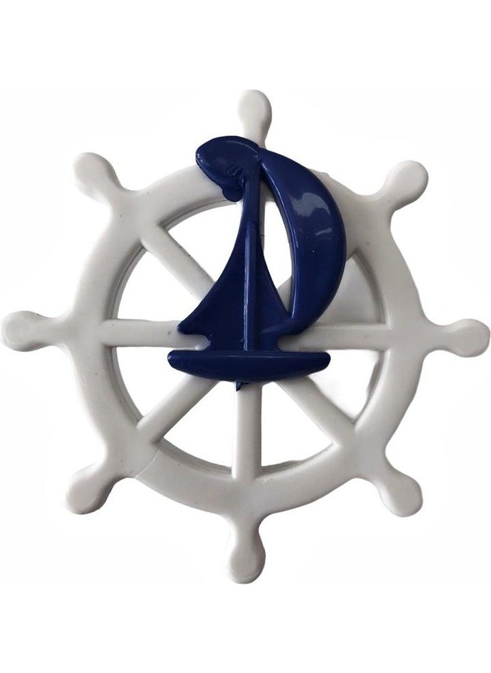 Eym - Children's Room Furniture Handle Cupboard Button Sailor's Helm Blue - Image 1