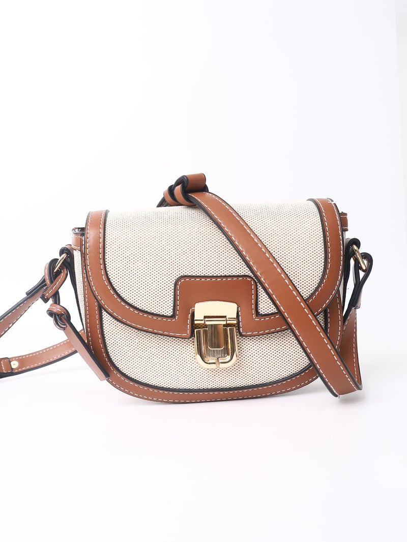 2025 Woven Color-Block Single Shoulder Crossbody Saddle Bag Retro Versatile Underarm Small Bag For Women Ins Style Crossbody - Image 1