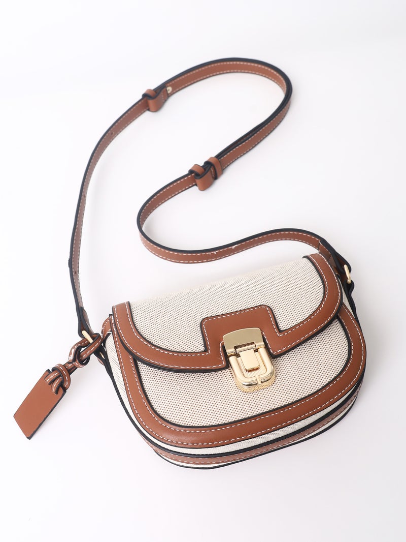 2025 Woven Color-Block Single Shoulder Crossbody Saddle Bag Retro Versatile Underarm Small Bag For Women Ins Style Crossbody - Image 2