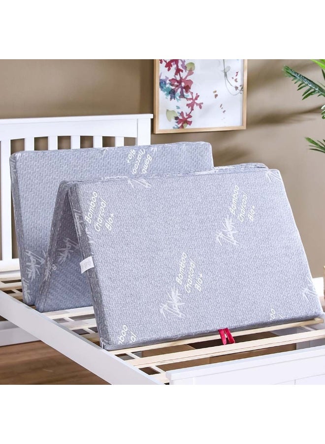DANUBE HOME Houston Bamboo Foldable Foam Medium Firm Single Mattress-180x90x6 cm - Image 1