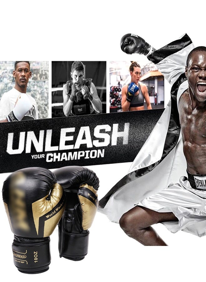 UNUNS قفازات ملاكمة للكبار، 8 أوقية قفازات لكمات + حزام ملاكمة + لوحات هدف، معدات تدريب احترافية مقاومة للصدمات من الجلد للتدريب في الملاكمة والملاكمة التايلاندية وفنون القتال المختلطة، قفازات ملاكمة ثقيلة للحقيبة - Image 2