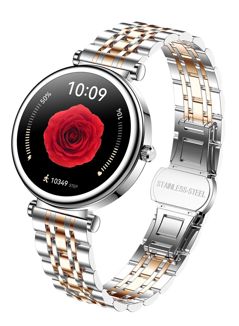 رولستيمي موضة الماس ساعة ذكية للنساء 1.27 " هد شاشة تعمل باللمس الرياضة جهاز تعقب للياقة البدنية مع معدل ضربات القلب مقاوم للماء ساعة ذكية متوافق مع الروبوت دائرة الرقابة الداخلية - Image 1