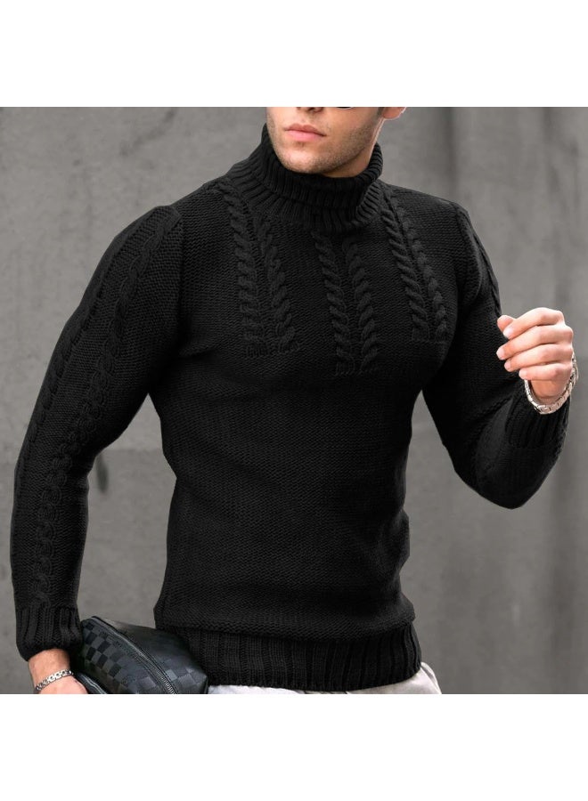 NIBEMINENT Autumn Winter  Men's Warm Wool Sweaters  Vintage Korean Fashion Men Turtleneck Sweaters Casual Pullovers Oversize - Image 1