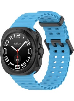 ZORE Galaxy Watch Ultra 47MM KRD-118 Serrated Design Silicone Strap-Blue  - Image 1