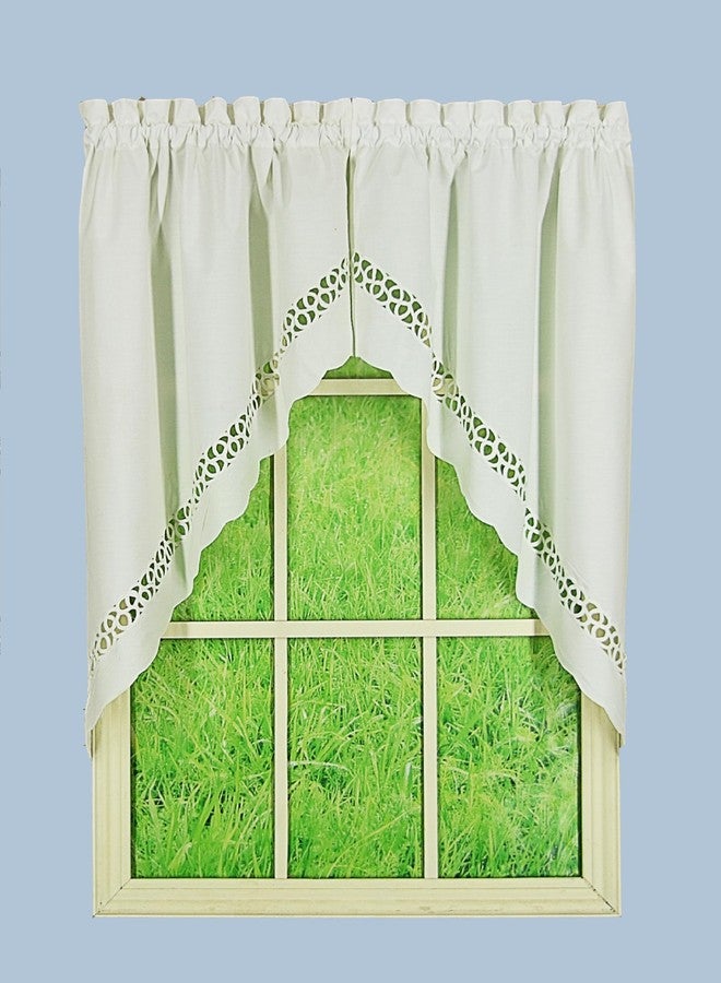 تودايز كيرتين ستارة اليوم، ستارة هيلينا المزخرفة، 38 بوصة، بيضاء، 60 بوصة عرض × 38 بوصة طول - Image 1