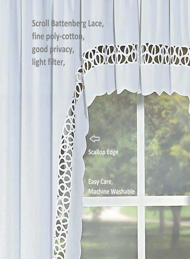 تودايز كيرتين ستارة اليوم، ستارة هيلينا المزخرفة، 38 بوصة، بيضاء، 60 بوصة عرض × 38 بوصة طول - Image 3