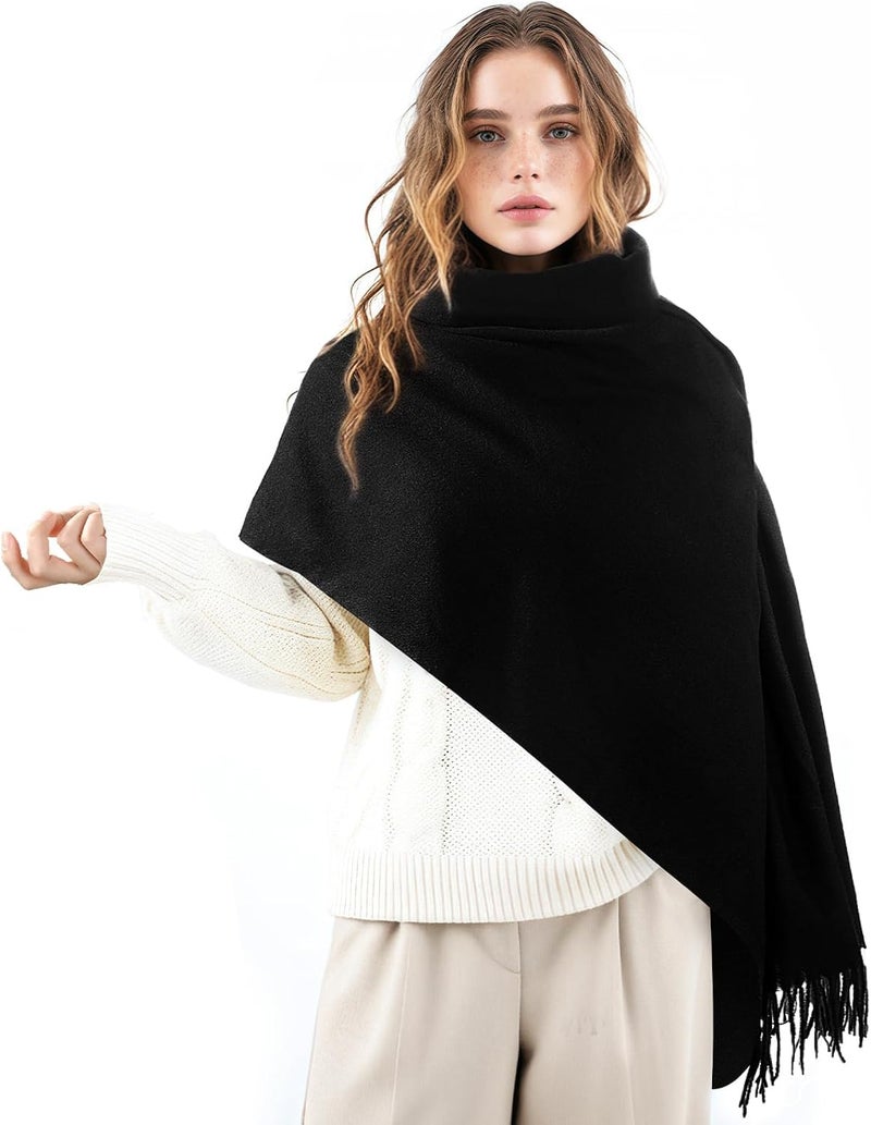 HZYH Women's Winter Scarf, Classic Pashmina Shawls and Wraps, Cashmere Feel Scarfs for Women, Long Scarves, Winter Warm Large Blanket Scarf for Outdoor, Travel - Image 3