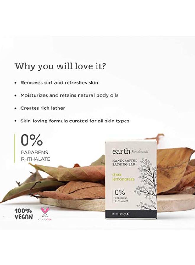 KIMIRICA Earth Shea Lemongrass Bathing Soap Bar Handmade 100% N Paraben Free 100G - Image 3