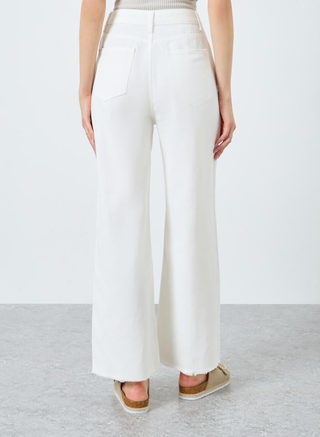 Take Two Solid Mid Rise Wide Leg Jeans - Image 4