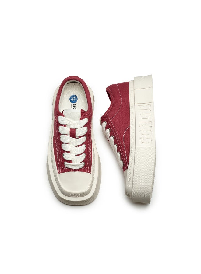 Gongji Sun Yingsha Style Thick Sole Canvas Shoes Women's Casual Square Toe Sneakers Comfortable Height Increasing Canvas Shoes Men's - Image 2