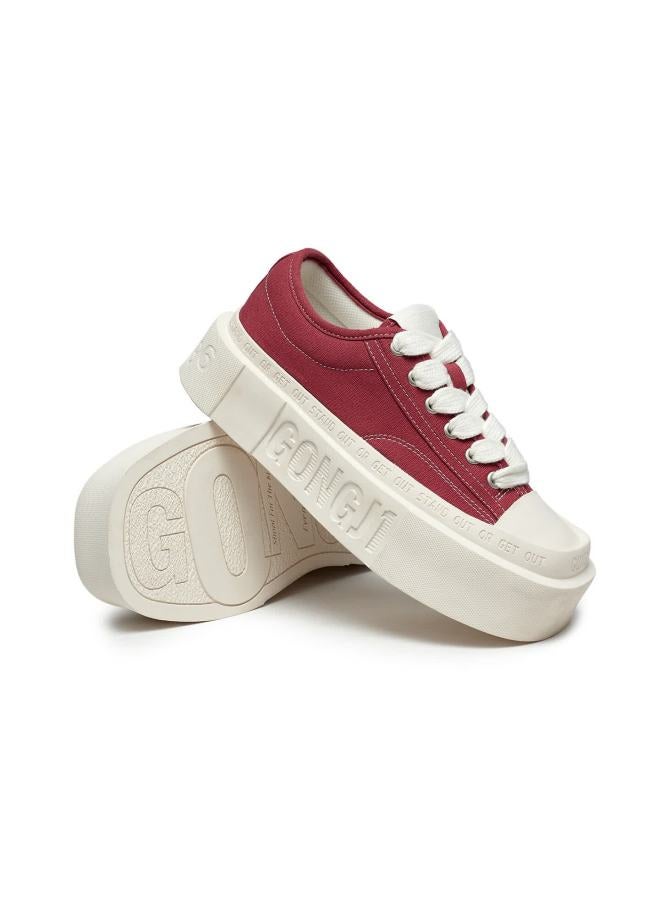 Gongji Sun Yingsha Style Thick Sole Canvas Shoes Women's Casual Square Toe Sneakers Comfortable Height Increasing Canvas Shoes Men's - Image 4