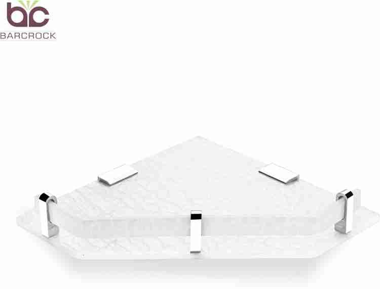 BARCROCK Premium Pearl Acrylic Diamond Shape Corner Shelf Multipurpose Use Bathroom, Living Room and Kitchen Corner Shelves Organizer, Set of 3, Size (7X7-9X9-11X11 Inch) White - Image 3