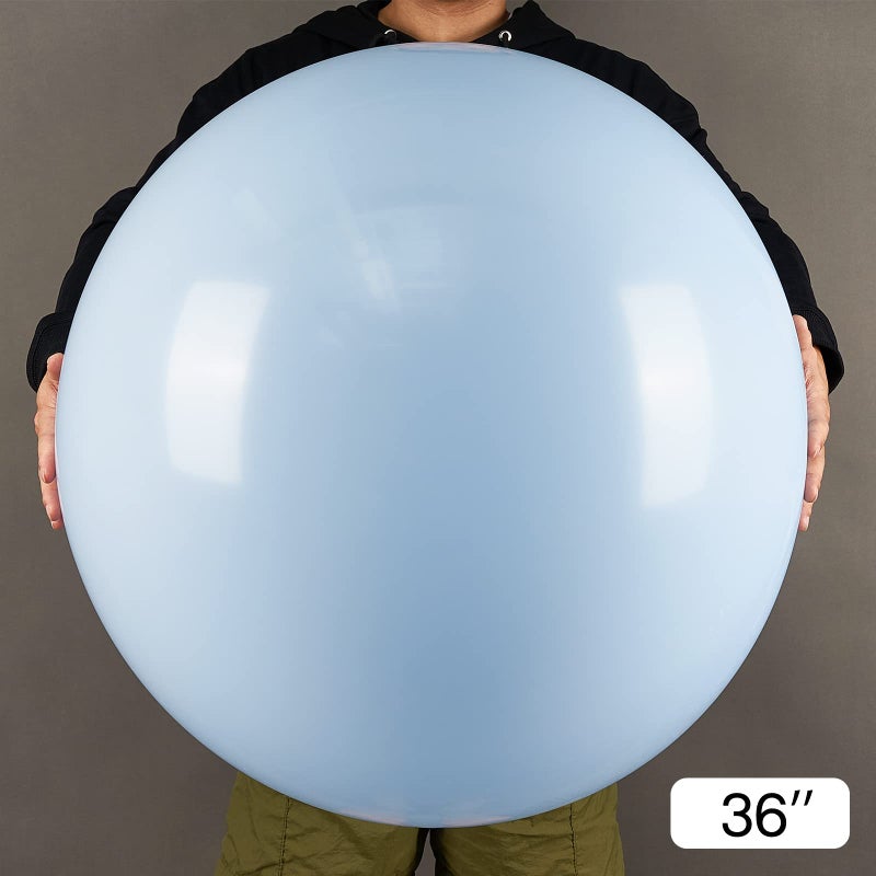 PartyWoo Baby Blue Balloons 4pcs 36 Inch Light Pastel Sky Aqua Blue Balloons for Graduation Baby Shower Gender Reveal Weddings Easter Birthday Bachelorette Anniversary Party Decorations Blue-Q13 - Image 2