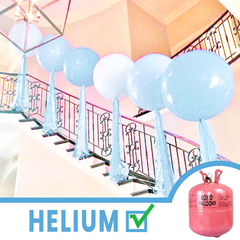 PartyWoo Baby Blue Balloons 4pcs 36 Inch Light Pastel Sky Aqua Blue Balloons for Graduation Baby Shower Gender Reveal Weddings Easter Birthday Bachelorette Anniversary Party Decorations Blue-Q13 - Image 5