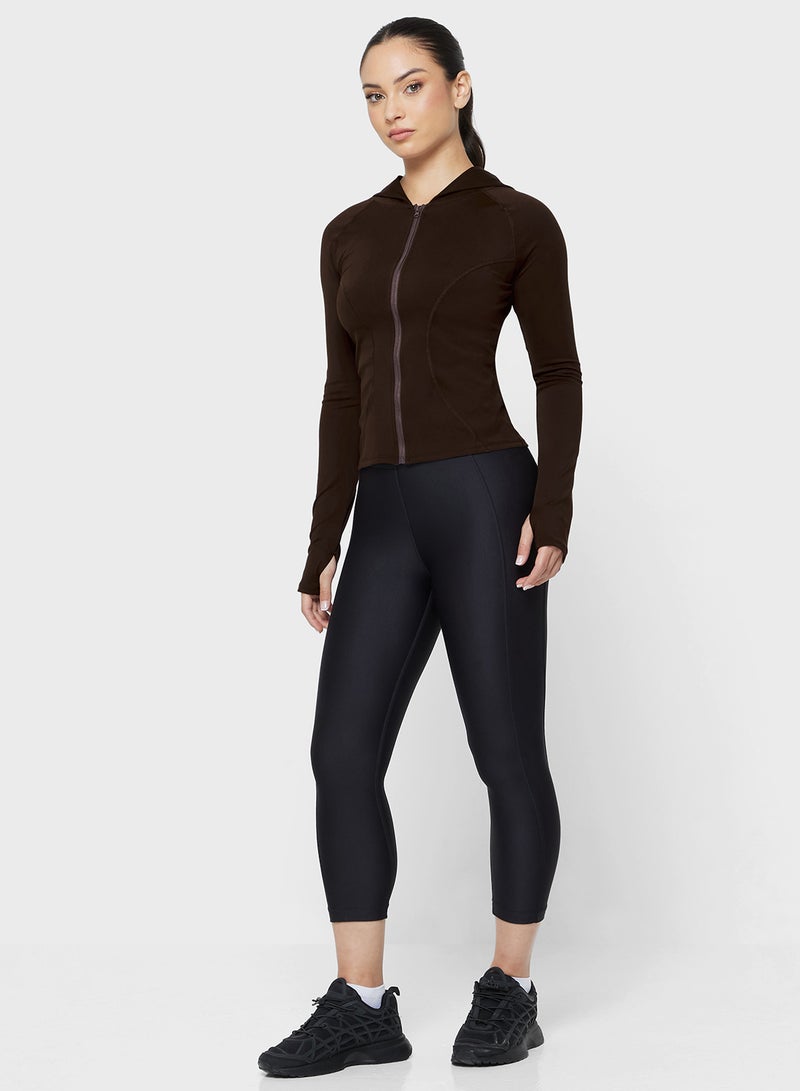 فورورد بلوزة بودي كون بتصميم كورست مع قبعة وسحاب - Image 4