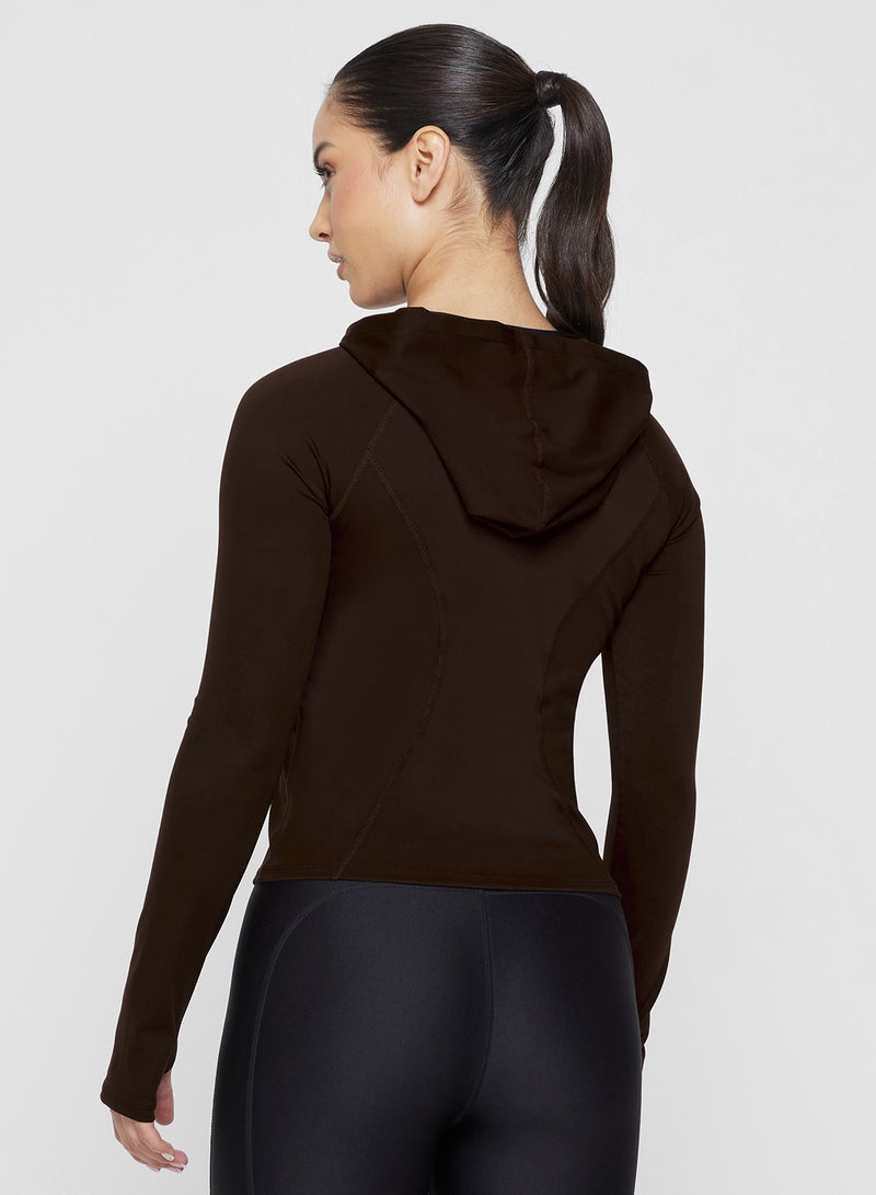 فورورد بلوزة بودي كون بتصميم كورست مع قبعة وسحاب - Image 2