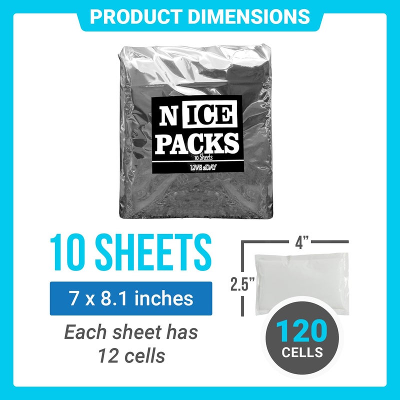 LIVE 2DAY Nice Packs Reusable Dry Ice Packs for Coolers, Lunch Boxes, Frozen Food Shipping - Flexible and Long Lasting (10 Large Sheets) - Image 5