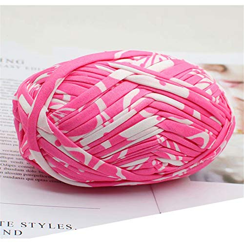 Eqarp 1 PCS Colorful T-Shirt Yarn Knitting Yarn Fabric Crochet Cloth for DIY Knitted Fabric Art (#59 Pink&White) - Image 2