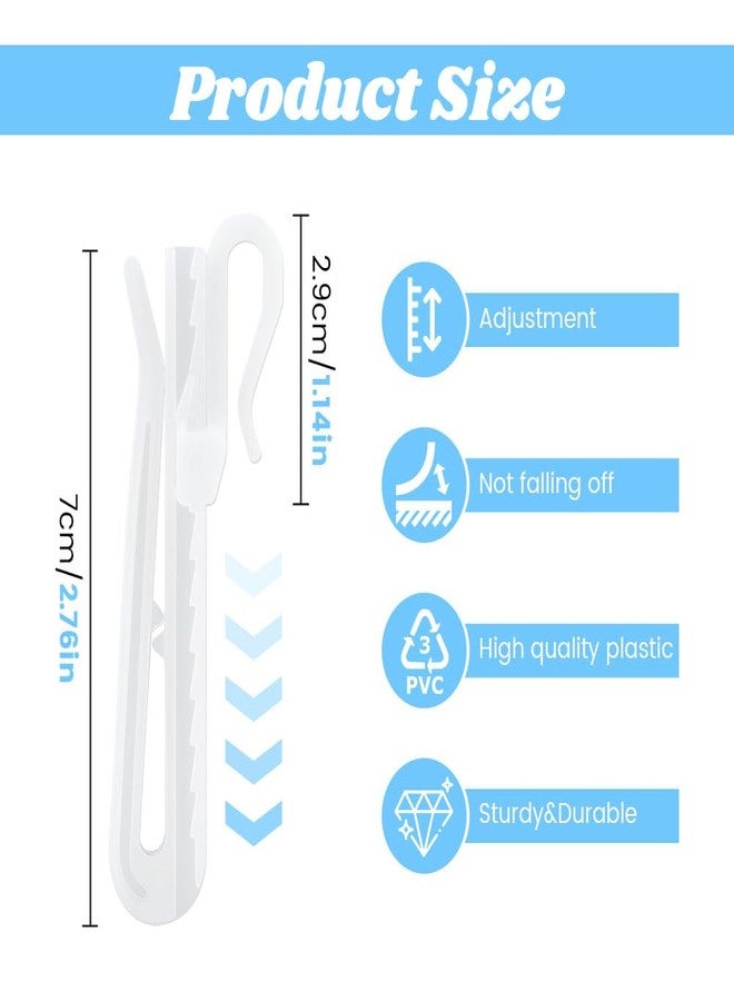 Loyanger 80 Pcs Plastic Curtain Hooks,Adjustable Pinch Pleat Hooks Curtain Hooks Clips for Window Door and Shower C-urtain(Size:80 pcs) - Image 2