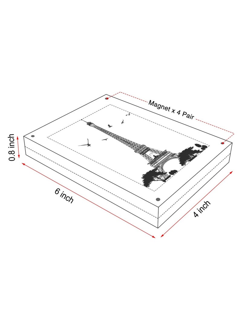 YelaJoy Acrylic Picture Frames 3 Pack, 4x6'' Clear Double Sided Block Set, Desktop Frameless Magnetic Photo Frame - Image 2