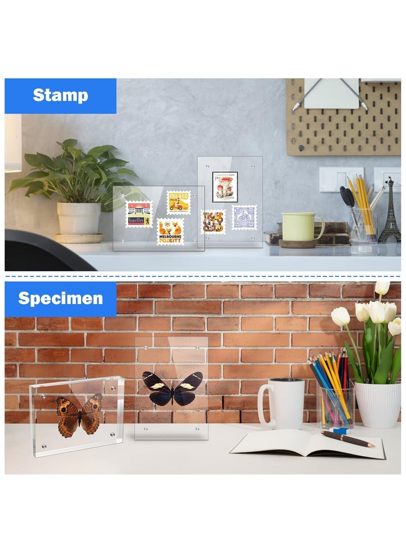 YelaJoy Acrylic Picture Frames 3 Pack, 4x6'' Clear Double Sided Block Set, Desktop Frameless Magnetic Photo Frame - Image 5