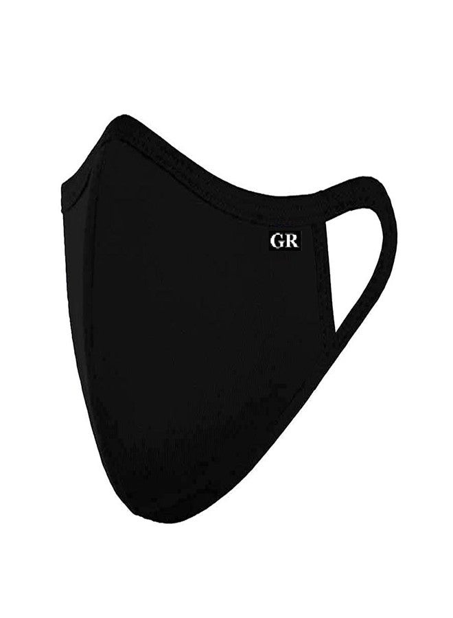 GR DESIGN قناع وجه من القطن من تصميم GR، قابل لإعادة الاستخدام والغسل، قناع وجه مريح ومرن للرجال والنساء (عبوة من 6 قطع) - Image 2