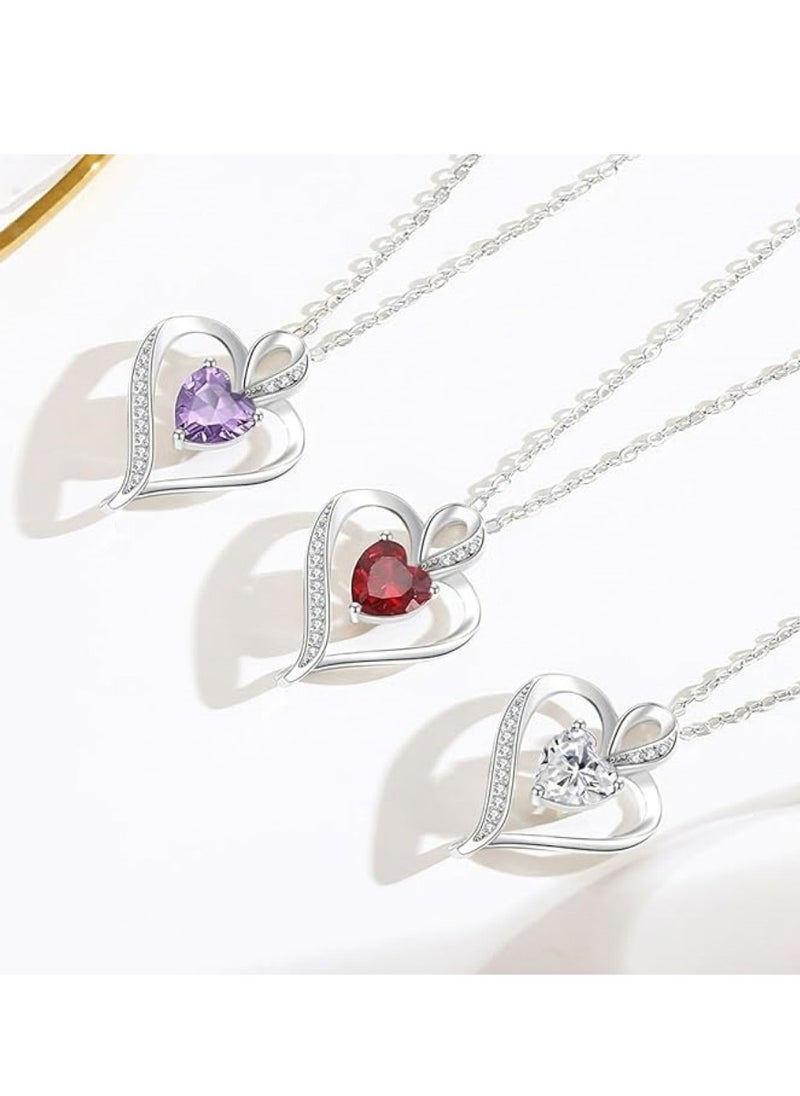 Mike Music - Exquisite 925 Sterling Silver Necklace with Purple Crystal Pendant - Image 1