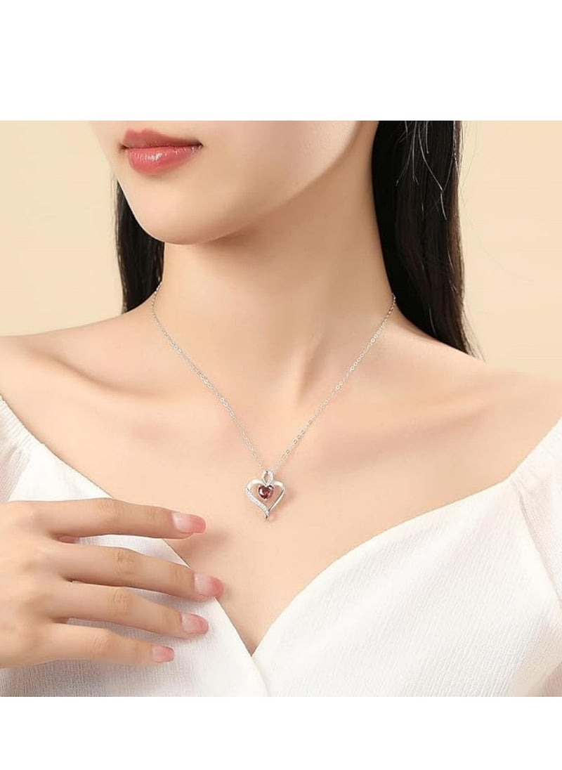 Mike Music - Exquisite 925 Sterling Silver Necklace with Purple Crystal Pendant - Image 1