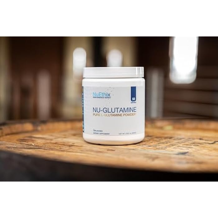 NuEthix Formulations Nu-Glutamine Pure L-Glutamine Powder for Muscle Growth & Recovery & Soreness - Maximize Your Performance and Workout - 5g per Serving - 50 Servings - Image 4