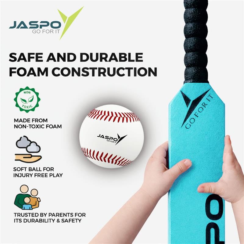 JASPO Cricket Joy EVA Foam Cricket Bat & Ball Combo for Kids Below 5 Years | Easy-Grip Handle | Soft & Safe Non-Toxic Material | Indoor, Society & Park Play - Image 2